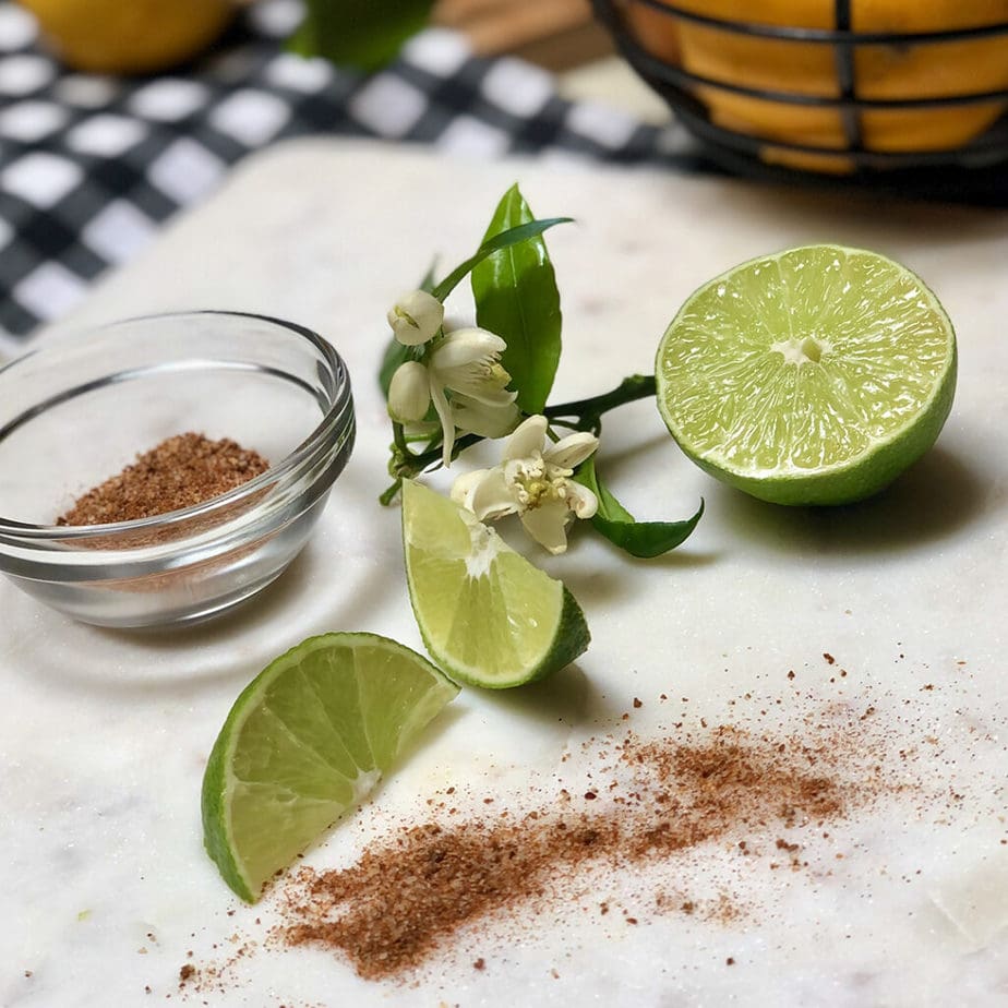 fresh limes and chile lime seasoning