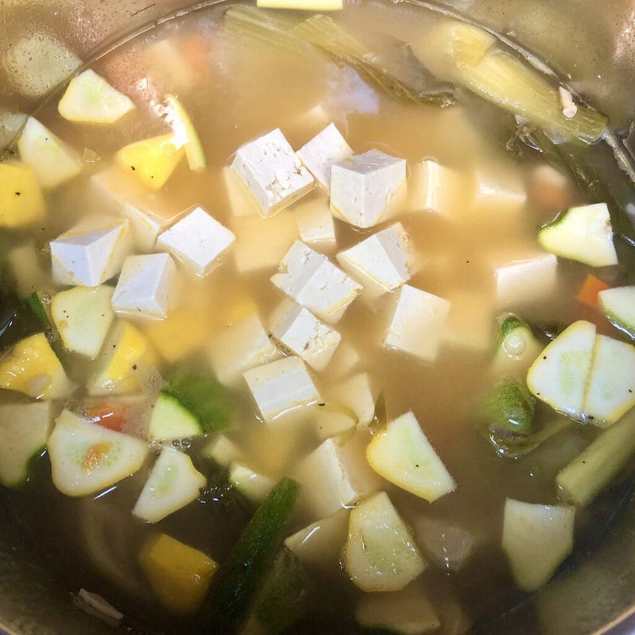 tofu in pot