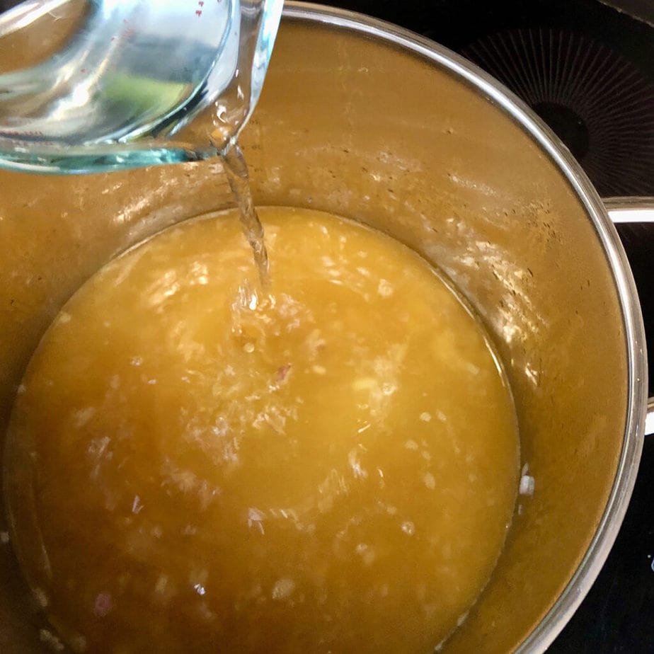 vegetable broth and water