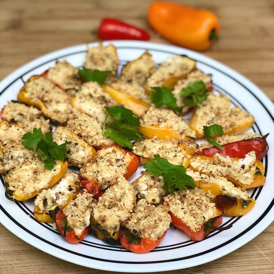 easy cheesy vegan pepper poppers