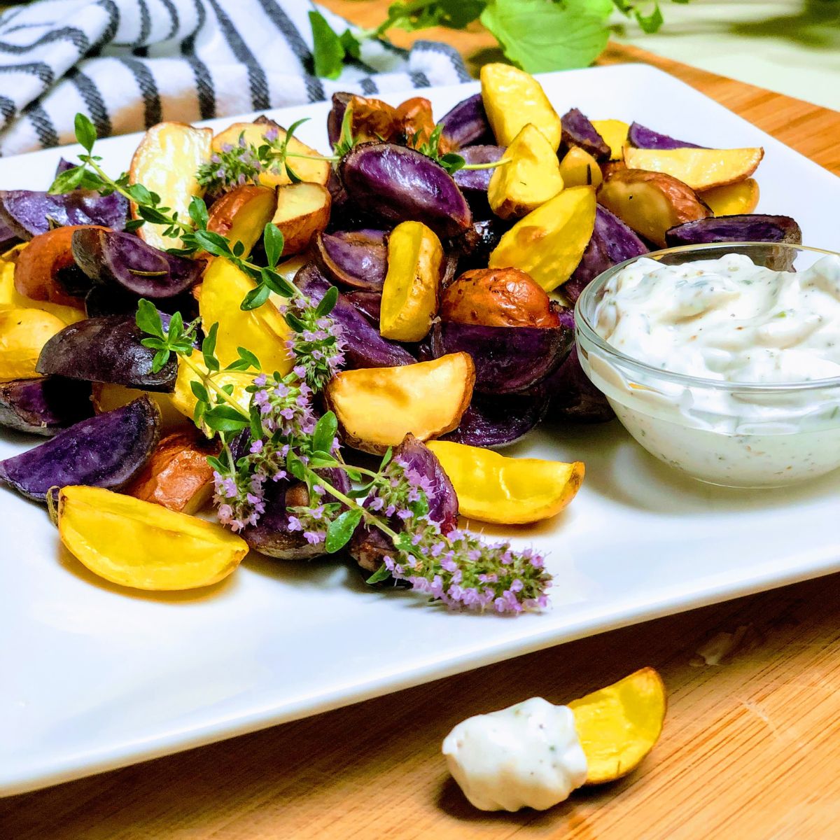 Roasted Baby Potatoes n' Fresh Herbs (Vegan) - Vegan Blueberry