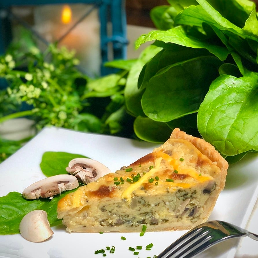 Best Vegan Spinach Mushroom Quiche - The Carrot Underground