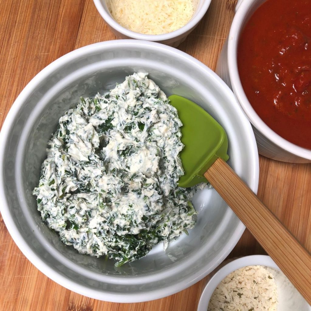 spinach and vegan ricotta cheese filling for stuffed shells.