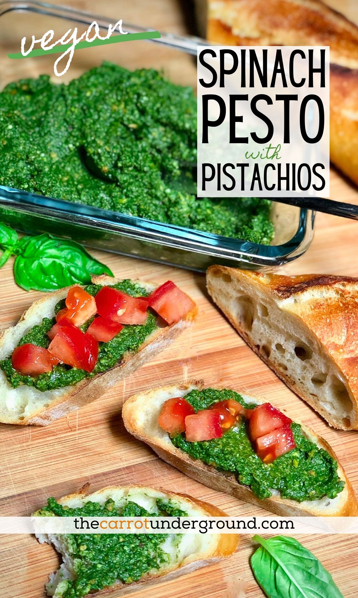 Vegan Spinach Pesto with Pistachios The Carrot Underground🥕